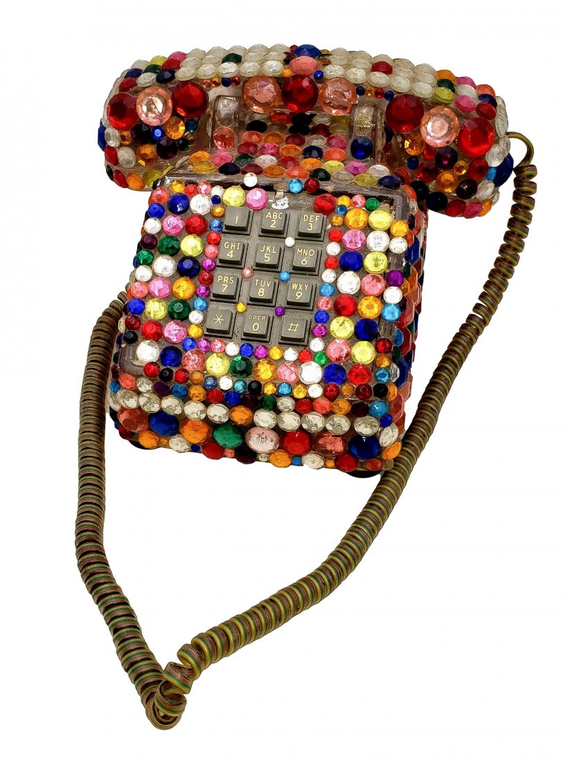 Bedazzled Landline Vintage Phone- WORKS (1 of 4)
