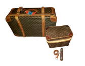 Vintage 1950s Louis Vuitton Suitcase & Train Case