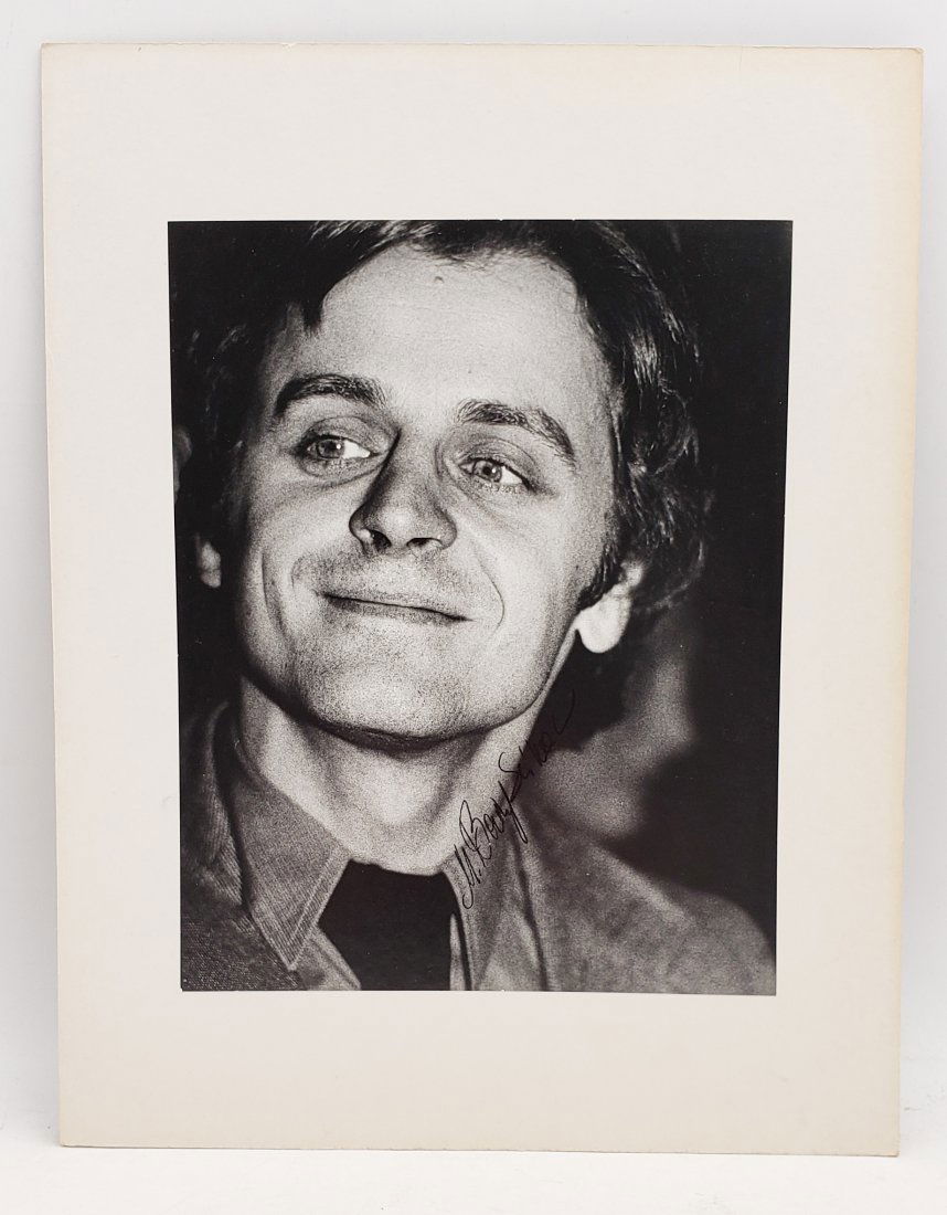 Mikhail Baryshnikov: Signed Photo Portrait: B/W photo of Mikhail Baryshnikov by P.Rankin- Smith mounted on art paper /board and signed on the margin by Mikhail Baryshnikov. The signature is authentic with provenance. Image size : 7.75 x 9.75 in