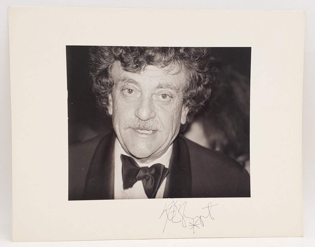 Kurt Vonnegut, 1983: Signed Photo Portrait: B/W photo of Kurt Vonnegut Jr, 1983 by P.Rankin- Smith mounted on board and signed on the margin by Kurt Vonnegut. The signature is authentic with provenance. Image size : 8.75 x 7.25 inches. Mount si