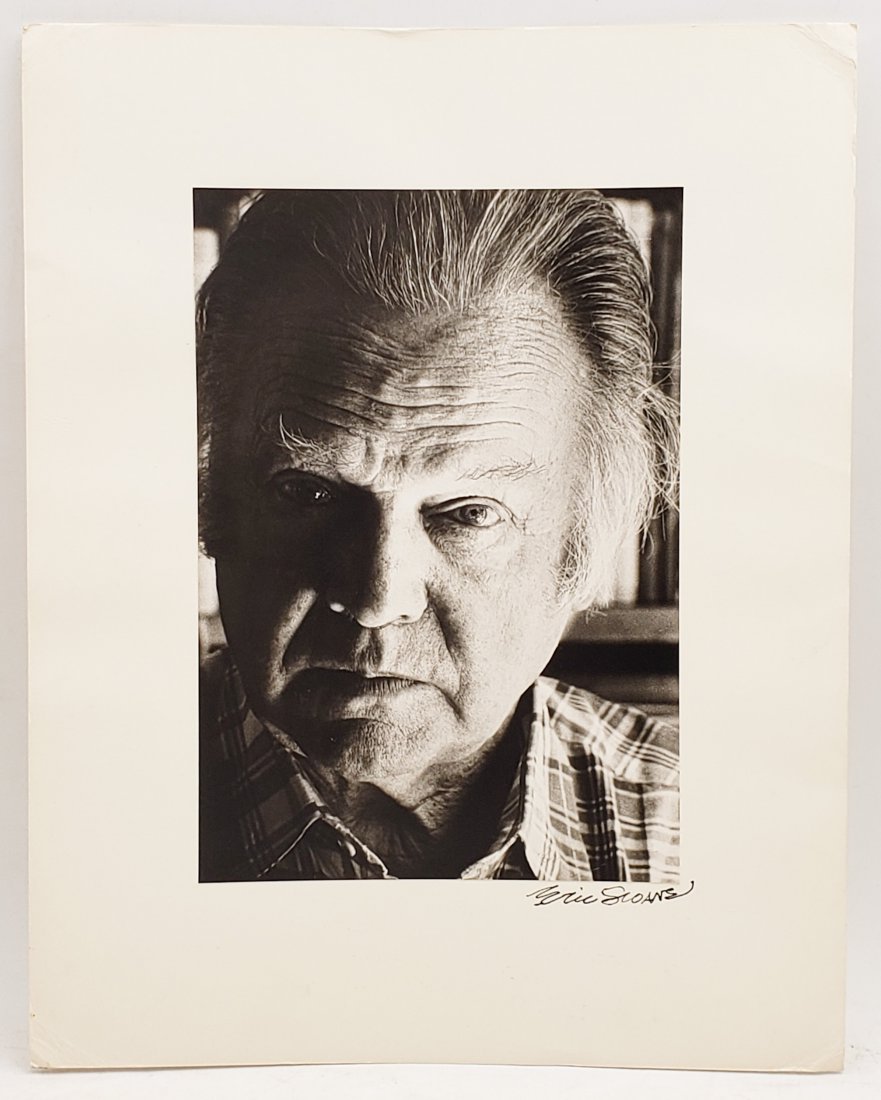 Eric Sloane: Signed Photo Portrait: B/W photo of Eric Sloane by P.Rankin- Smith mounted on art paper /board and signed on the margin by Eric Sloane. The signature is authentic with provenance. Image size : 6.5 x 9.5 inches. Mount size: