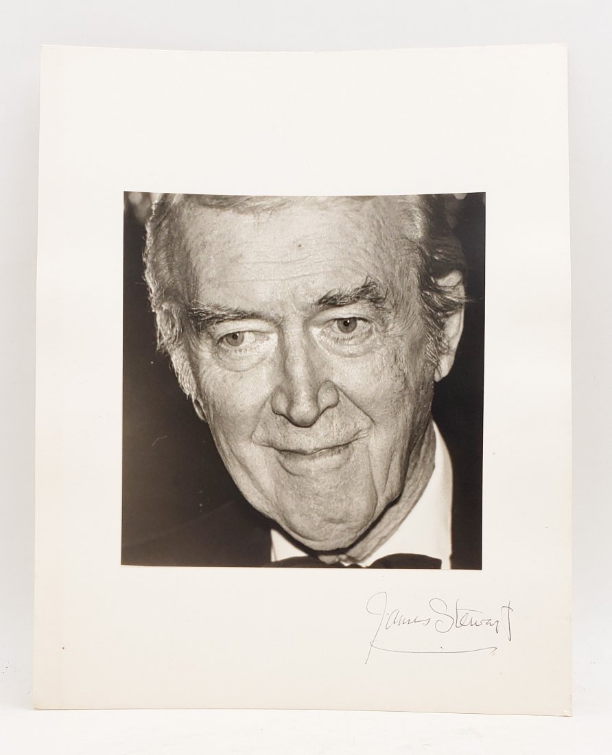 James Stewart, 1984: Signed Photo Portrait: B/W photo of Jimmy Stewart by P.Rankin- Smith mounted on art paper and signed on the margin by James Stewart. The signature is authentic with provenance. Image size : 7.5 x 8 inches. Mount size: 11 x 