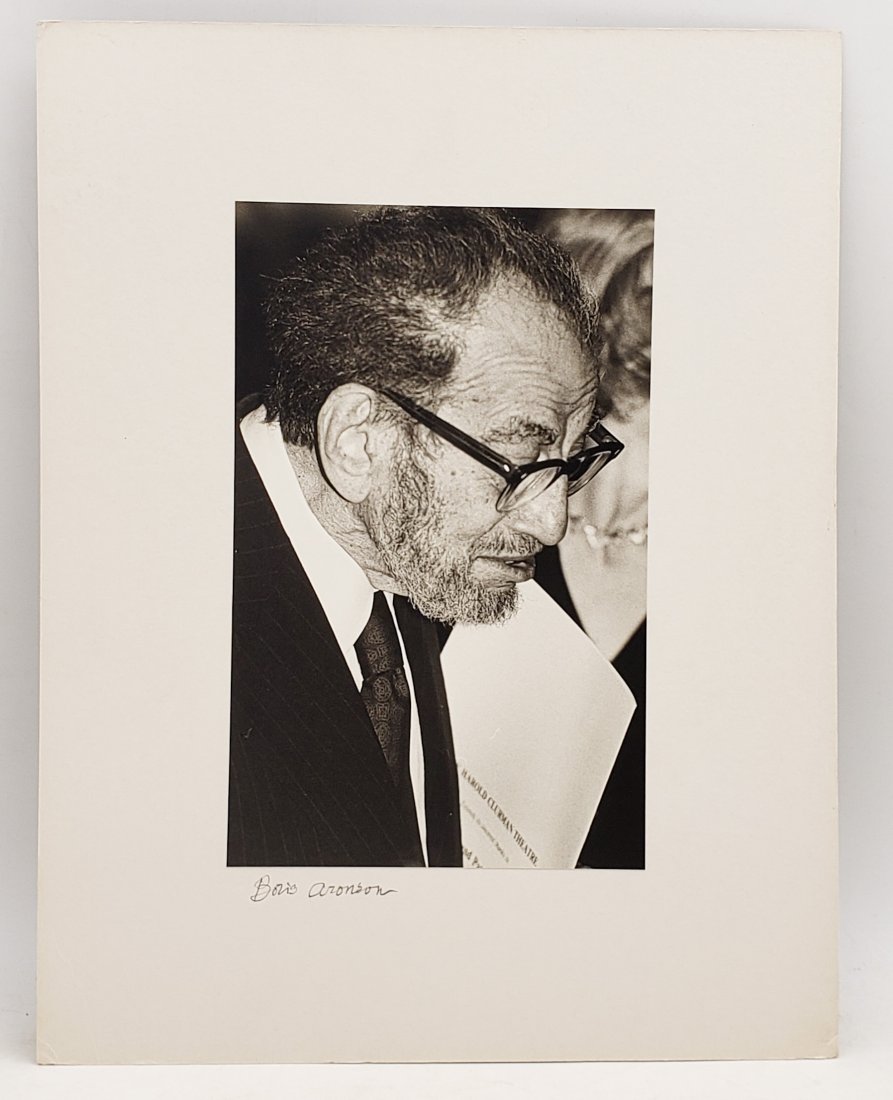 Boris Aronson: Signed Photo Portrait: B/W photo of Boris Aronson by P.Rankin- Smith mounted on art paper /board and signed on the margin by Boris Aronson. The signature is authentic with provenance. Image size : 5.75 x 9 inches. Mount siz