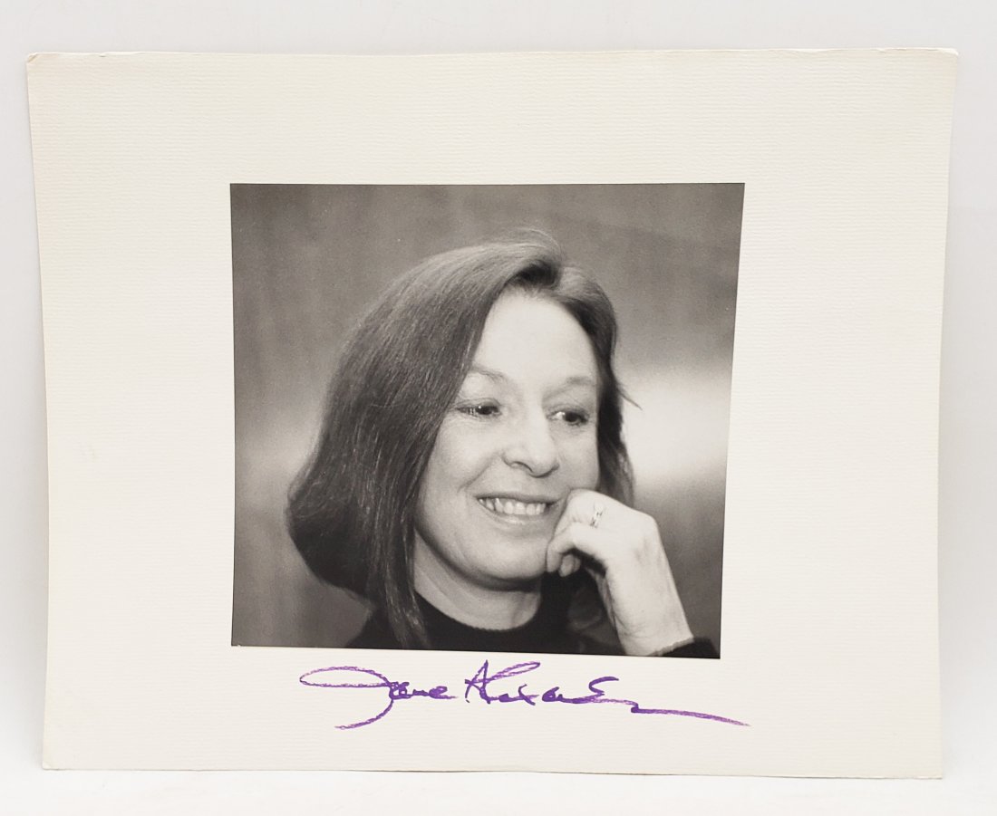 Jane Alexander: Signed Photo Portrait: B/W photo of Jane Alexander by P.Rankin- Smith mounted on art paper /board and signed on the margin by Jane Alexander. The signature is authentic with provenance. Image size : 7.75 x 7.5 inches. Mount