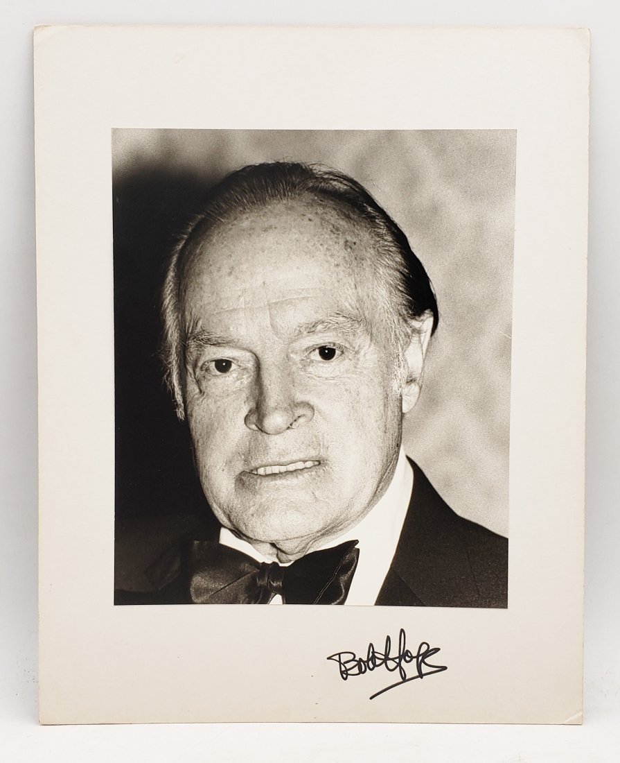 Bob Hope: Signed Photo Portrait: B/W photo of Bob Hope by P.Rankin- Smith mounted on art paper /board and signed on the margin by Bob Hope. The signature is authentic with provenance. Image size : 8 x 9.5 inches. Mount size: 11 x 14 