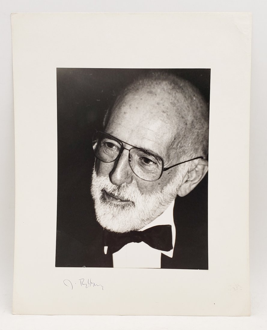 Jerome Robbins: Signed Photo Portrait: B/W photo of Jerome Robbins by P.Rankin- Smith mounted on art paper /board and signed on the margin by Jerome Robbins. The signature is authentic with provenance. Image size : 7 x 9.25 inches. Mount s