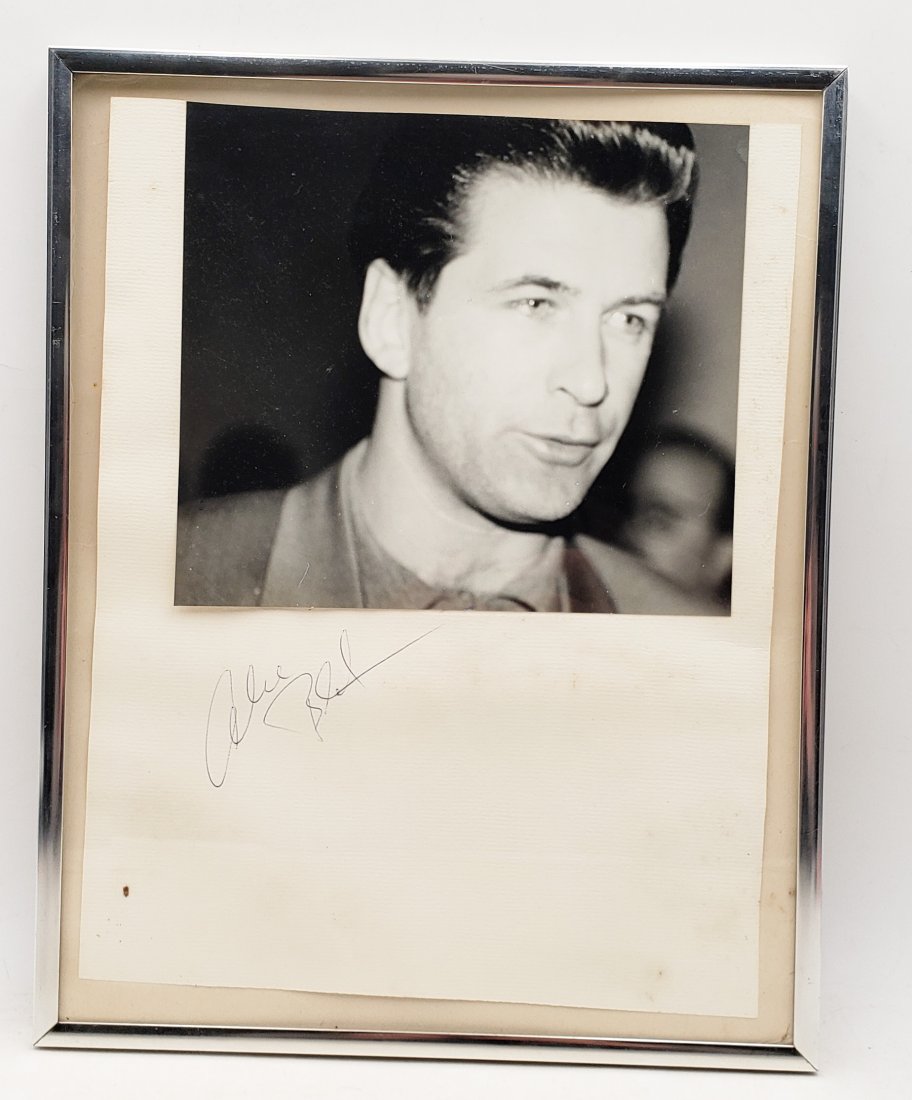 Alec Baldwin: Framed Signed Photo Portrait: B/W photo of Alec Baldwin by P.Rankin- Smith mounted on art paper /board and signed on the margin by Alec Baldwin. The signature is authentic with provenance. Image size : 7.25 x 8 inches. Framed size