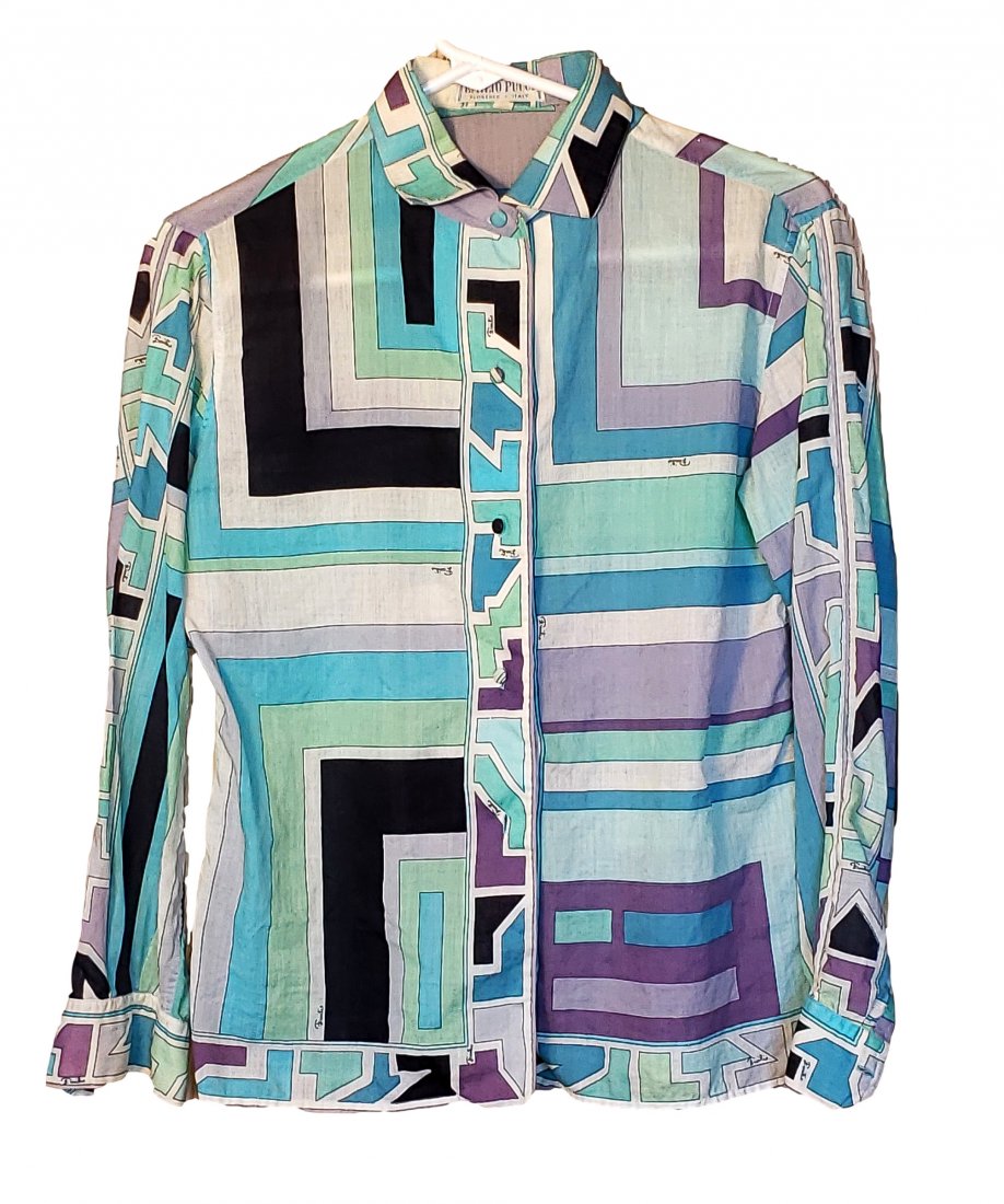 Vintage Emilio Pucci Mod Button Down - Blue (1 of 3)