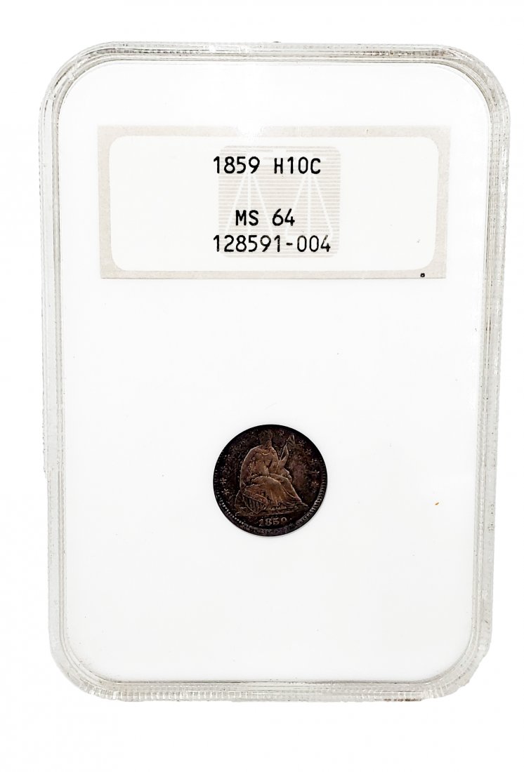 1859 H10C Liberty Seated Half Dime NGC MS64 (1 of 4)
