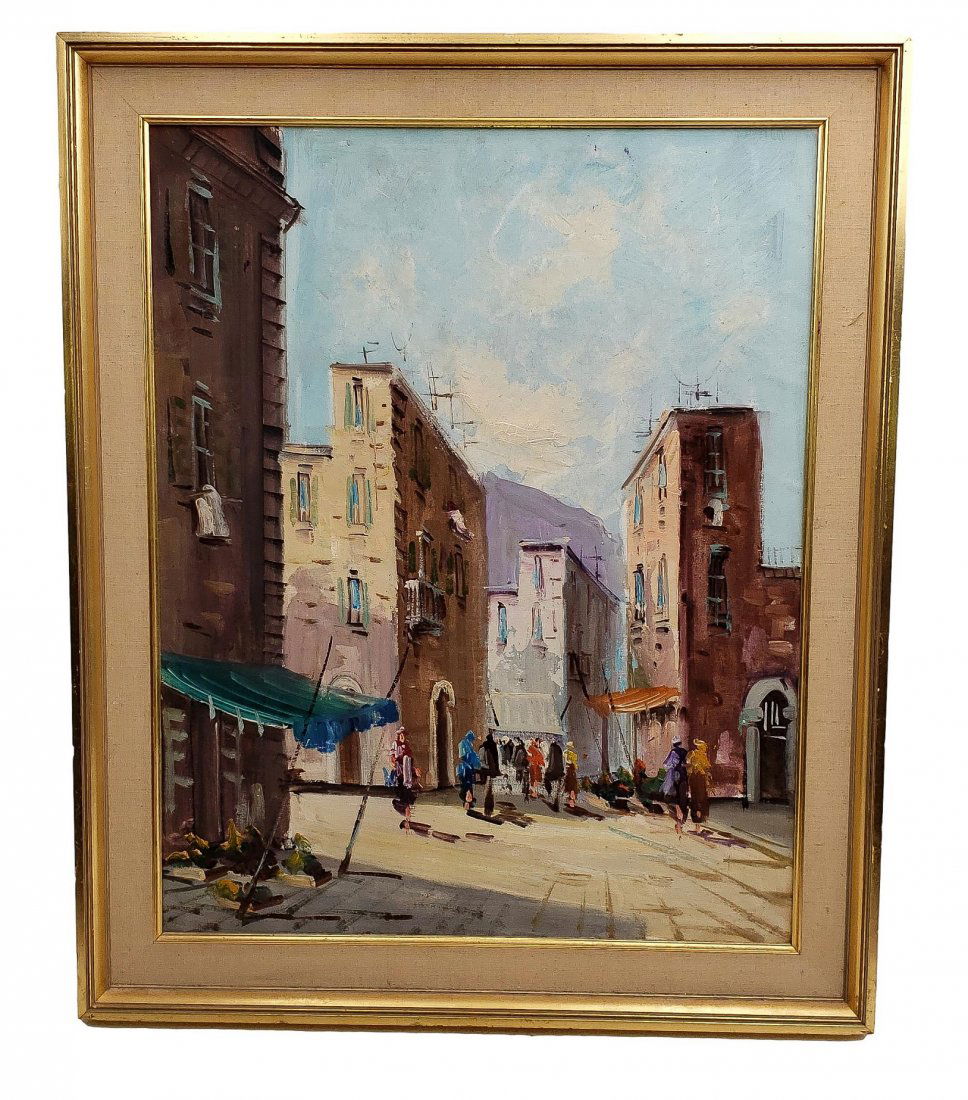 OOC Framed Street Scene Attributed to Hoffman (1 of 2)