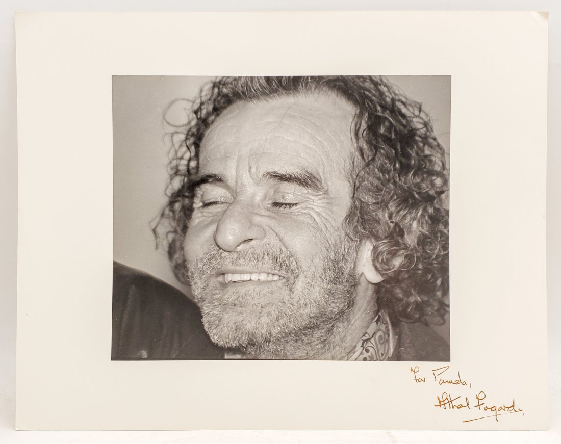 Athol Fugard : Signed Photo Portrait: B/W photo of Athol Fugard by P.Rankin- Smith mounted on art paper /board and signed on the margin by Athol Fugard. The signature is authentic with provenance. Image size : 9 x 7.5 inches. Mount size: 