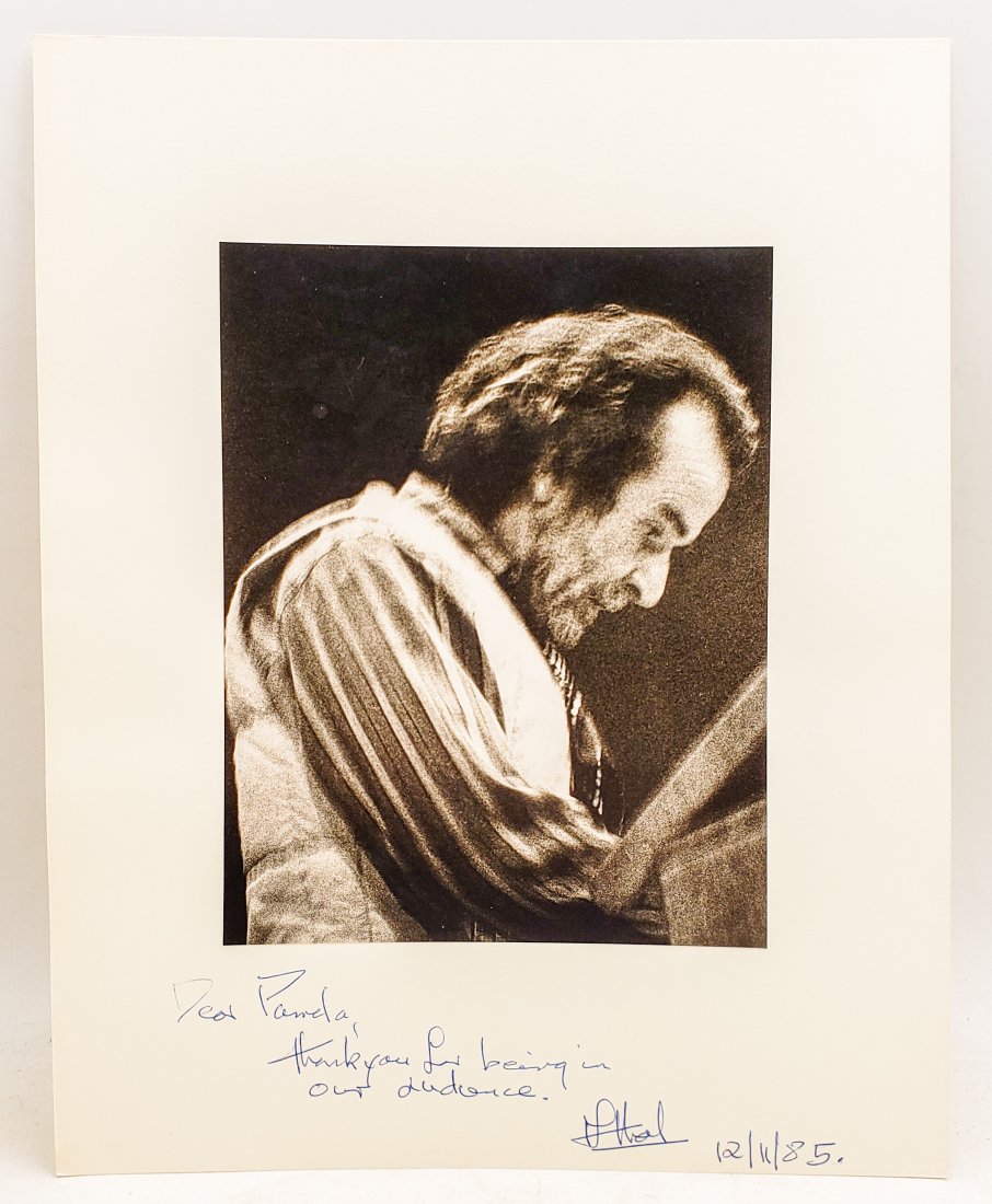 Athol Fugard : Signed Photo Portrait: B/W photo of Athol Fugard by P.Rankin- Smith mounted on art paper /board, inscribed and signed on the margin by Athol Fugard on the margin. Signatures are authentic with provenance. Image size :6.75 x