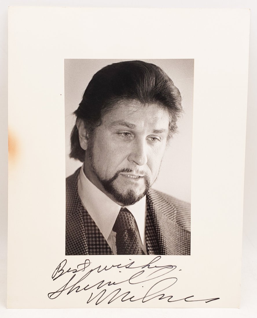 Sherrill Milnes : Signed Photo Portrait: B/W photo of Sherrill Milnes by P.Rankin- Smith mounted on art paper /board and signed on the margin by Sherrill Milnes. The signature is authentic with provenance. Image size : 6 x 9.25 inches. Mount