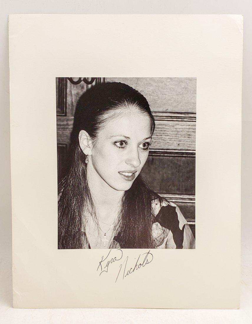 Kyra Nichols : Signed Photo Portrait: B/W photo of Kyra Nichols by P.Rankin- Smith mounted on art paper /board and signed on the margin by Kyra Nichols. The signature is authentic with provenance. Image size : 6.75 x 8.25 inches. Mount si