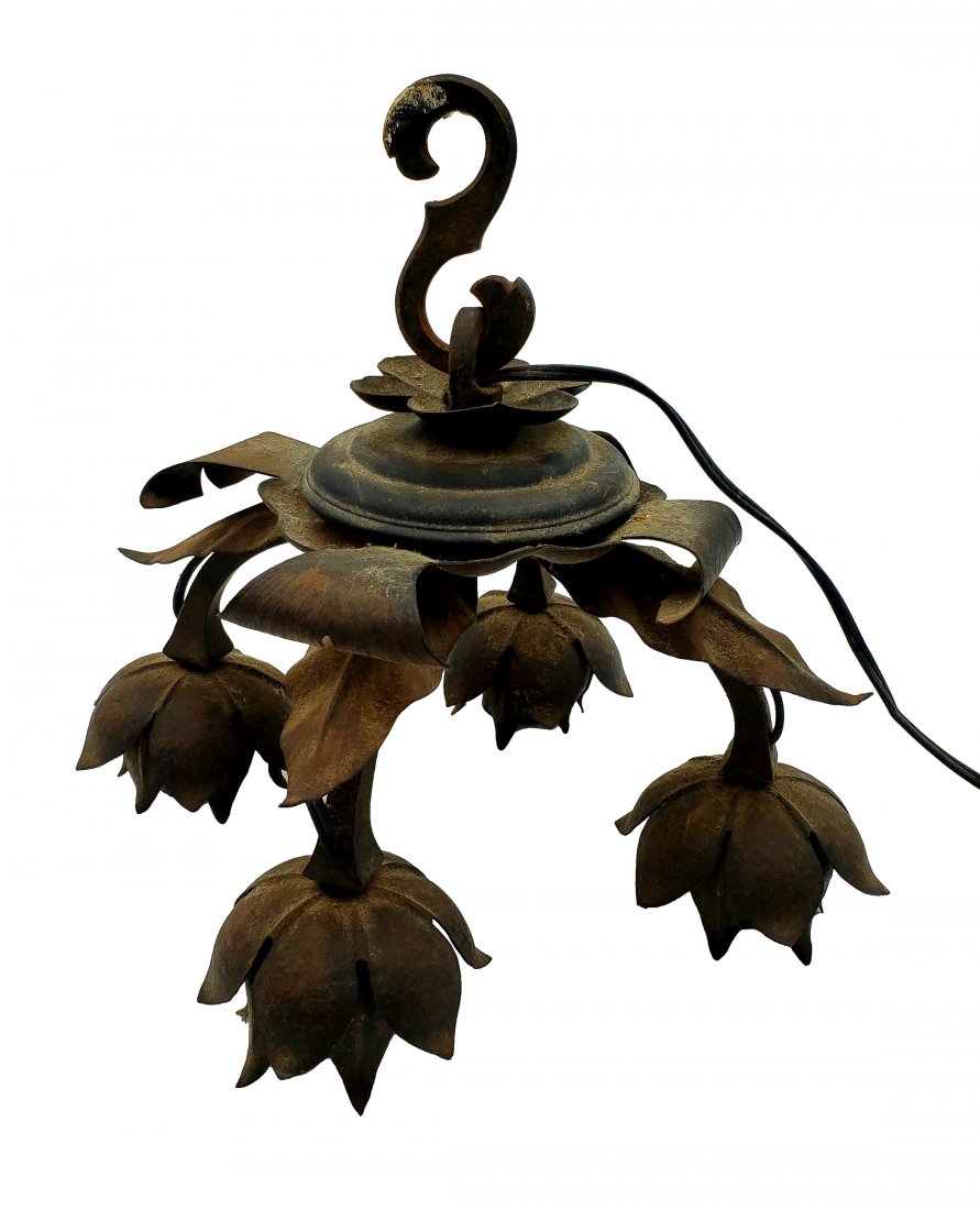 Vintage Iron Hanging Flower Fixture (1 of 3)