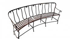 Curved Long Wrought Iron Bench - Central Park Style