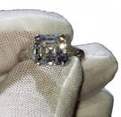 3.20 Carat Asscher Cut Diamond Ring with Side Stones