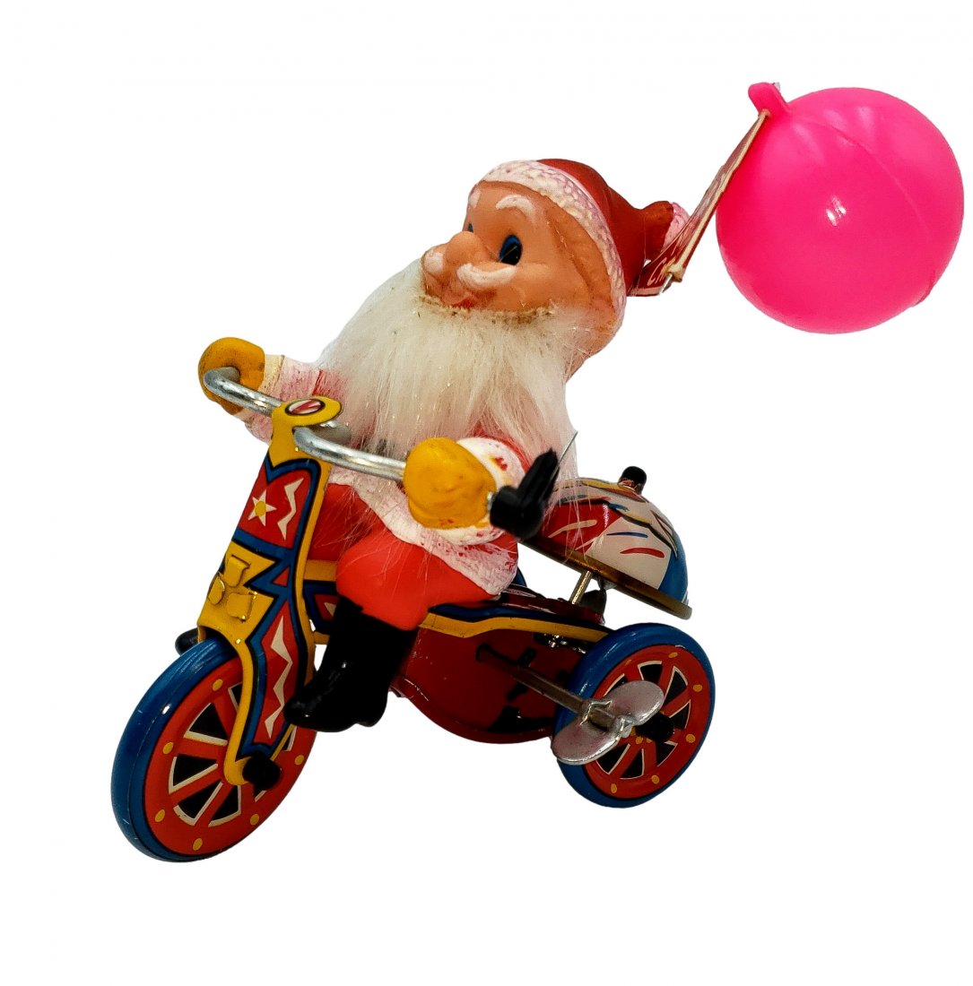 Tin Litho Santa Wind Up - Korea Mid Century Toy (1 of 6)