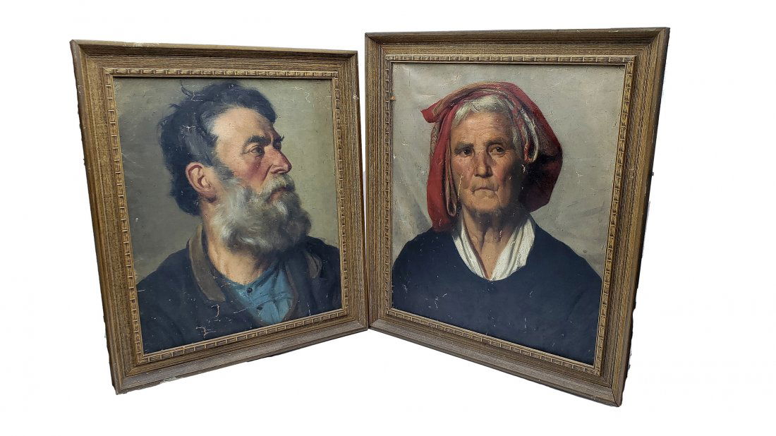 19th C Hungarian Folk Art Portraits (2) (1 of 6)