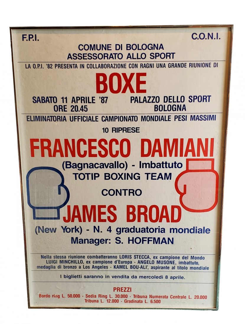 '87  Damiani vs Broad :World Championship Boxing Poster (1 of 1)