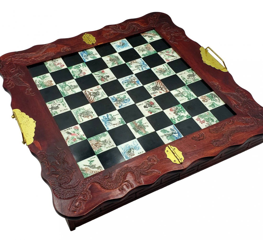 Carved Stone Asian Theme Chess Set (1 of 4)