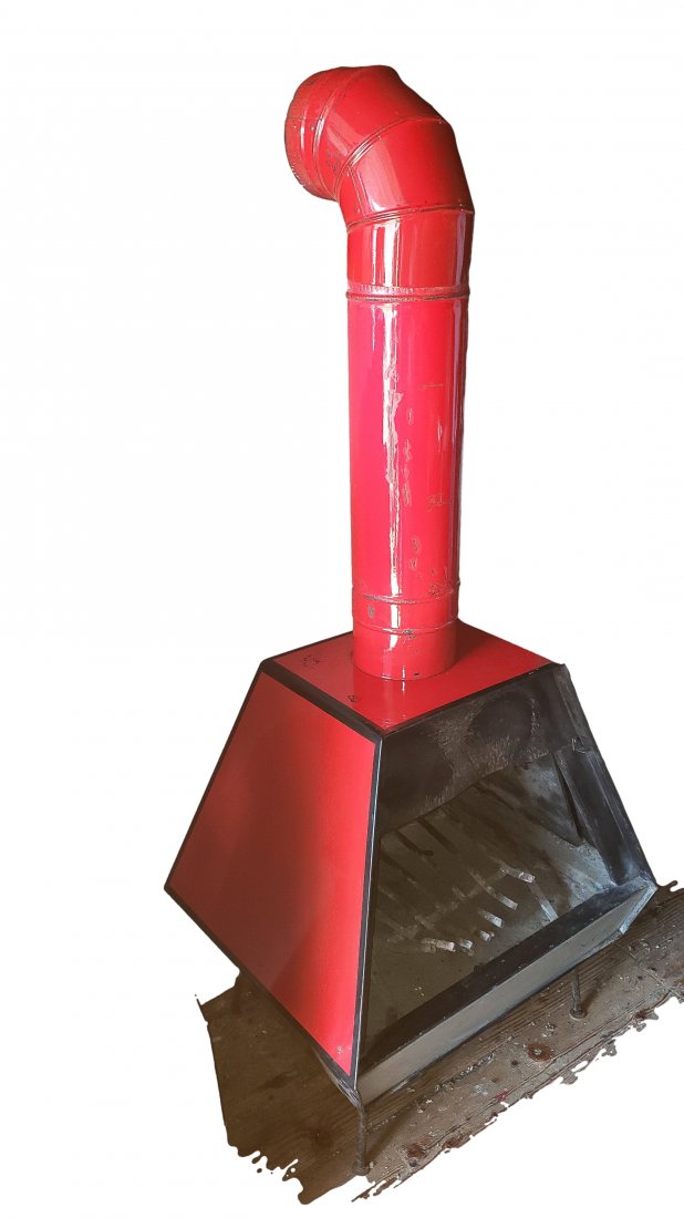 Mid-Century Red Enamel Fire Place (1 of 6)