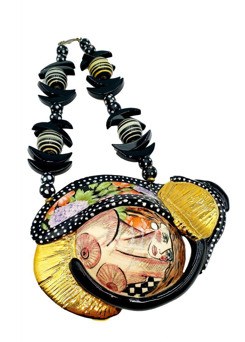 Laney K Oxman Signed Art Necklace: Ceramic (1 of 5)