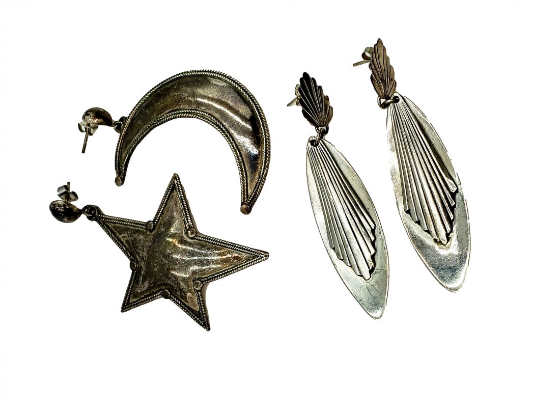 Silver Earrings : 2 Pair Mixed Styles (1 of 6)