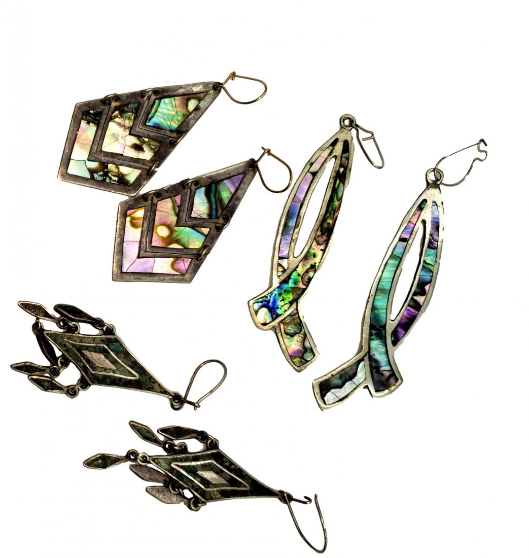 Silver and Shells Lot : Three pairs 925 Earrings (1 of 4)