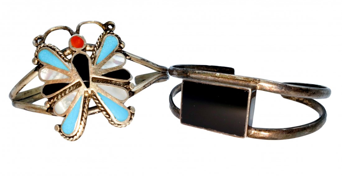 Silver and Stone Bracelets :  2 Pcs (1 of 3)