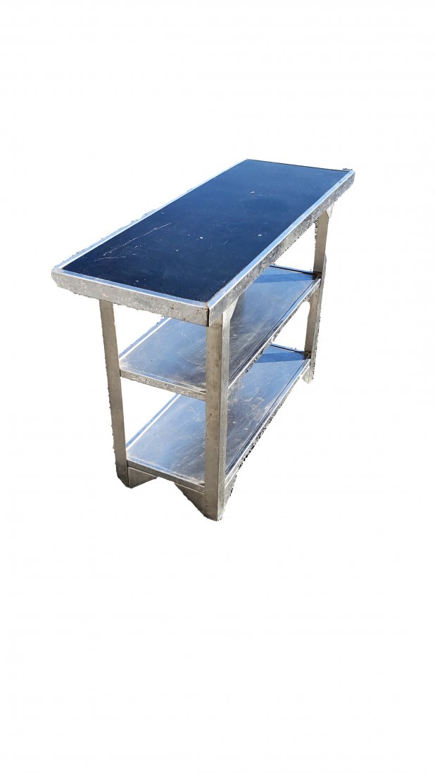 Industrial Side Table/ Shelves  : Chrome and Wood (1 of 5)