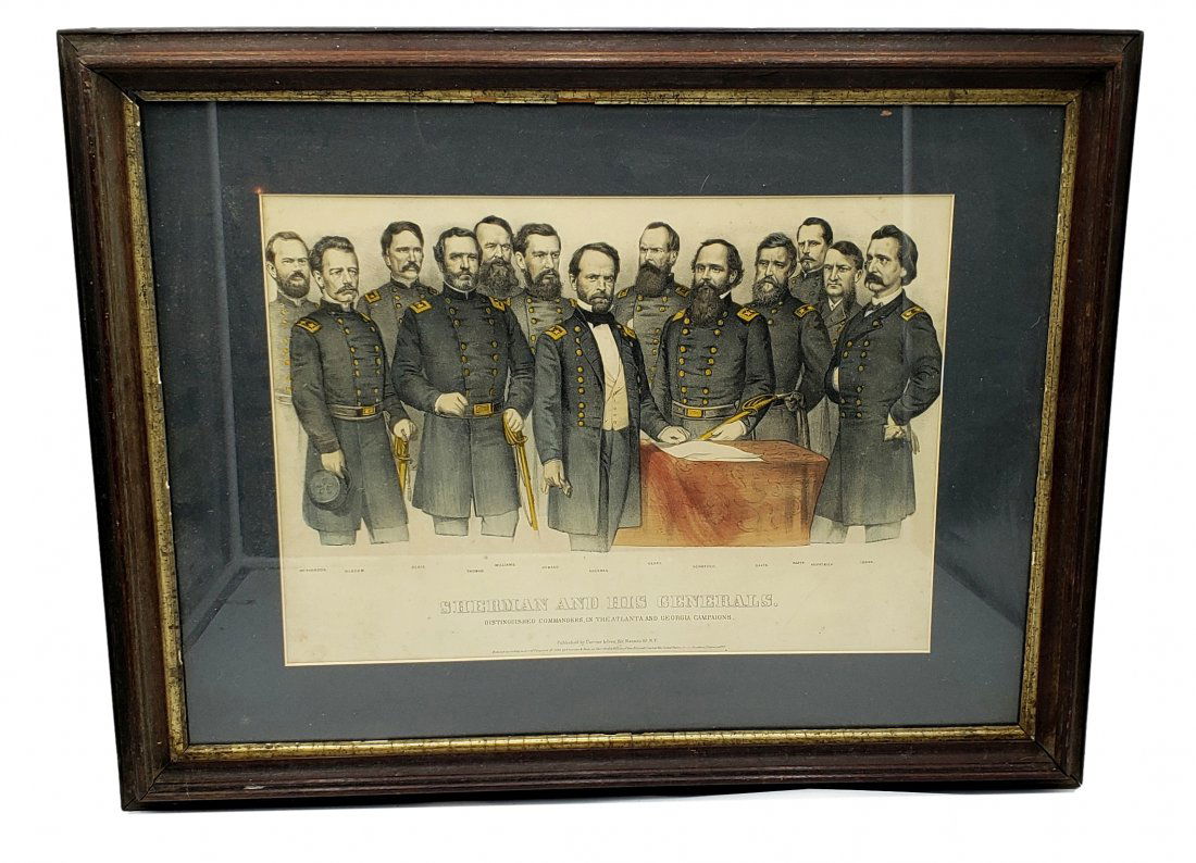 Sherman and His Generals :1865 Currier and Ives Litho (1 of 6)