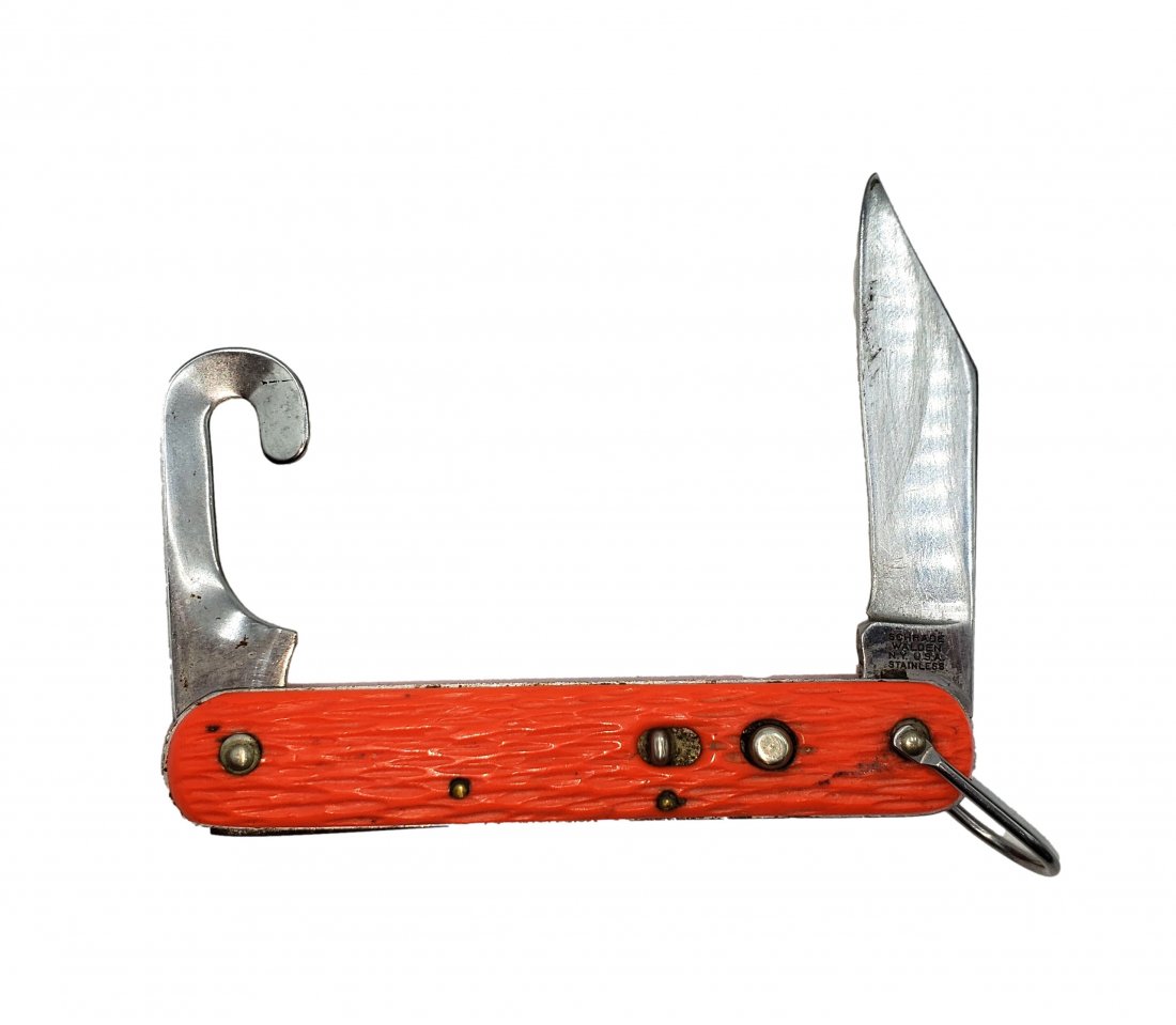 VINTAGE SCHRADE WALDEN ORANGE PARATROOPERS SWITCH (1 of 7)