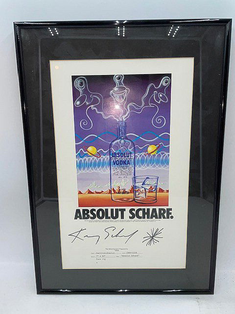 1987 Absolut Vodka Ad Signed by Artist Kenny Scharf (1 of 2)