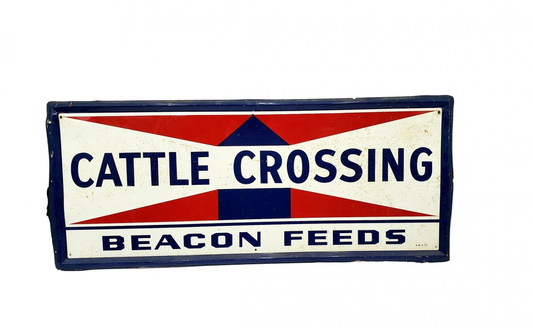 Metal Beacon Feeds Cattle Crossing Sign (1 of 3)