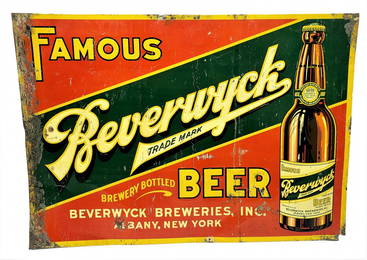 Vintage Famous Beverwyck Beer Sign