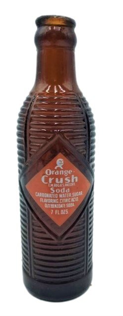 1947 Orange Crush Bottle : Amber Ribbed Glass (1 of 4)