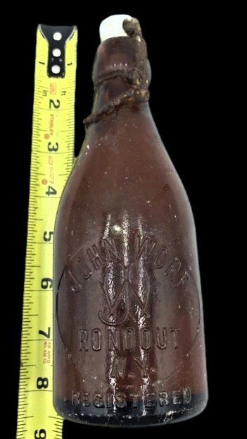 John Worf Beer Bottle:Porcelain Swing Top:Rondout NY (1 of 5)