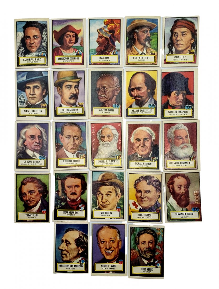 1952 Topps Look and See Cards 23 Historical Figures (1 of 2)