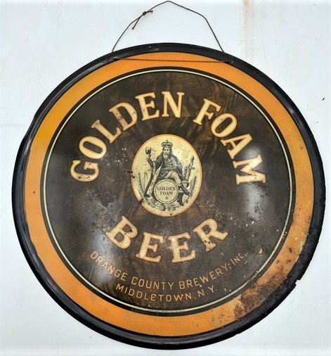 Golden Foam Beer Tray Sign ; Orange County NY (1 of 7)