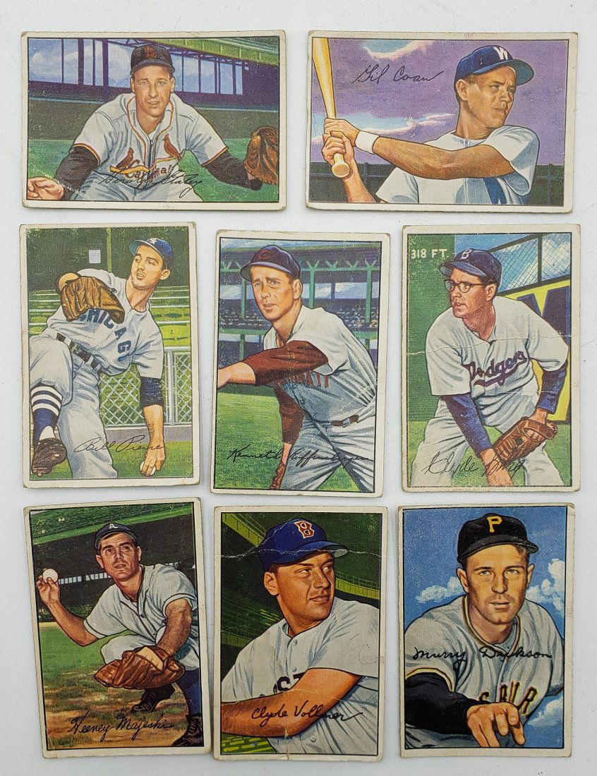 The 1952 Bowman Baseball Cards (8 Cards) (1 of 2)