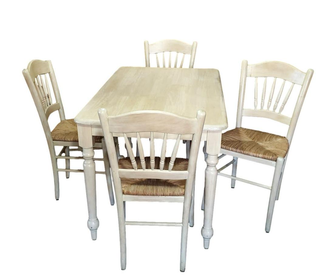 Country Dinette Table and Four Cane Chairs (1 of 4)