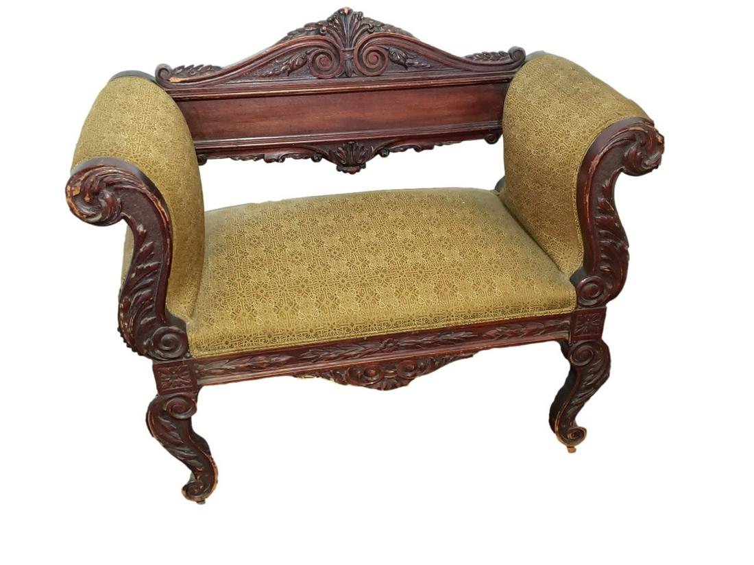 Small Victorian Bench Hall Seat (1 of 4)