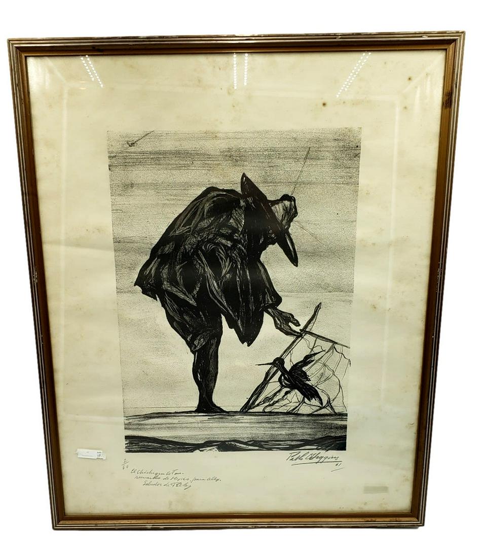 Pablo O'Higgins 1961 Lim Ed Etching : El chichicuilotero (1 of 4)