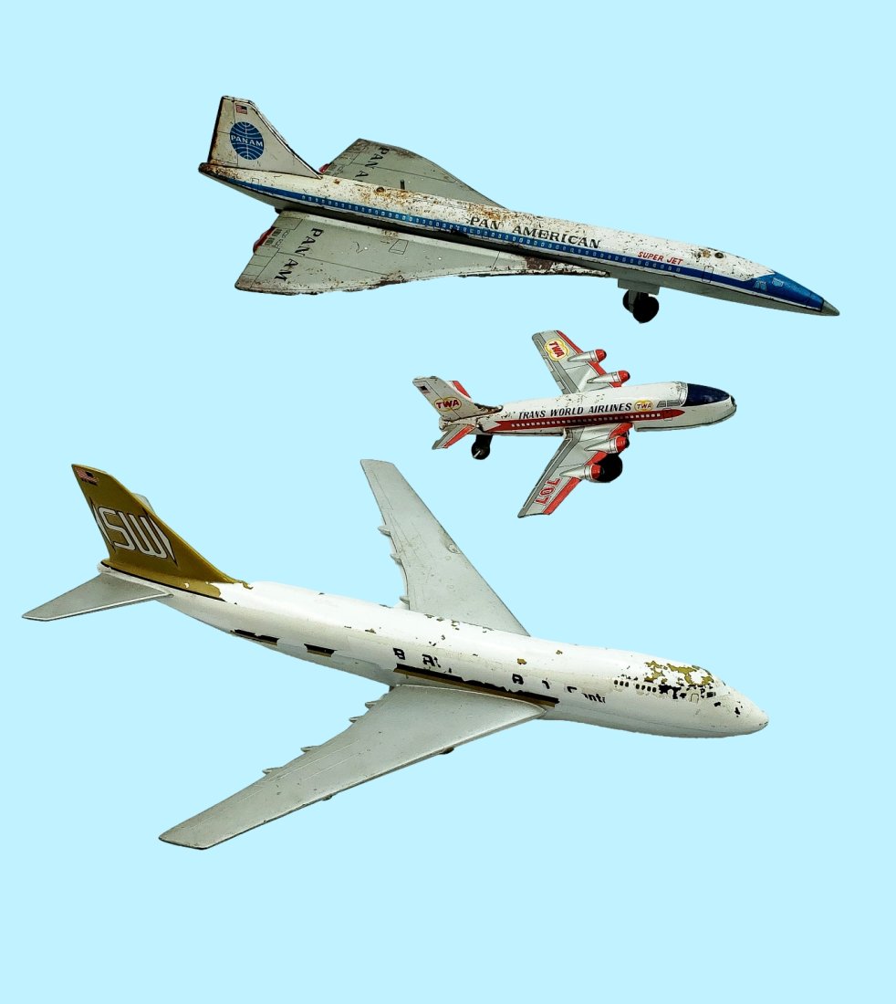 Rare Lot of Three Tin Toy Airplanes : Daiya Japan Pan Am (1 of 7)