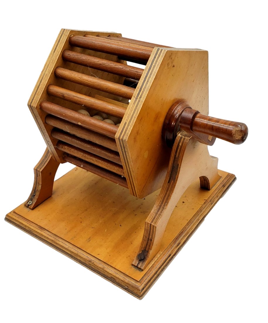 Unusual Vintage Wooden Bingo Ball Tumbler (1 of 4)