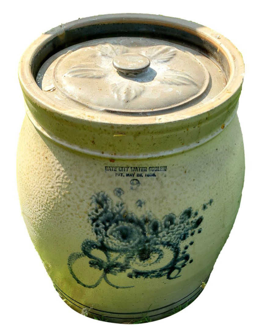 Cobalt Gate City Water Cooler #9 Stoneware (1 of 3)