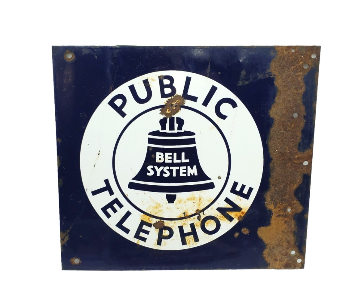 Porcelain Bell System Double Side Sign: 18 x 20 inches (1 of 2)