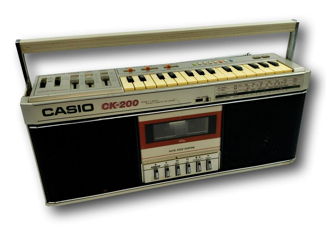 Rare 1985 Classic Casio Ck 200 Boombox W built In Keyboard Organ