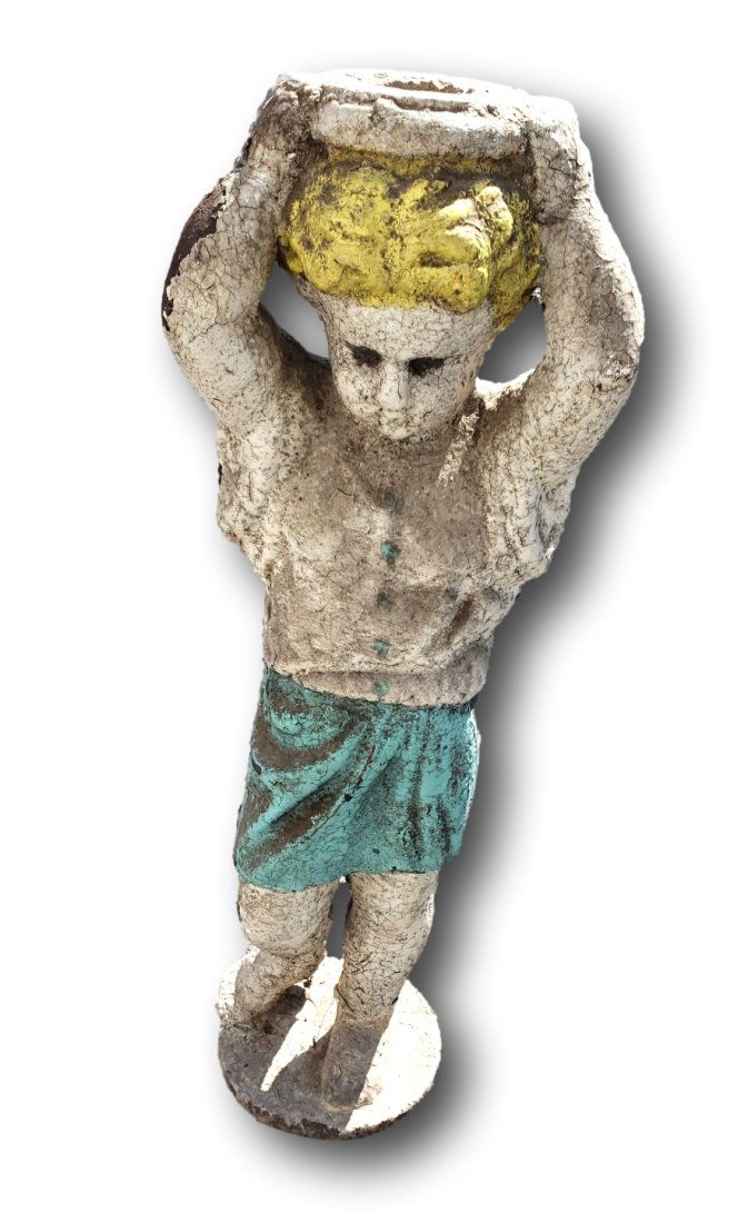 Garden Figure Little Boy : Bird Bath Base Cast Iron (1 of 5)